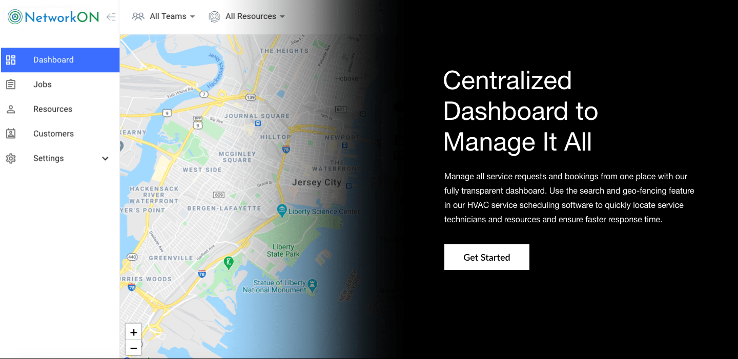 HVAC Service Scheduling Software - Enable geofencing capabilities to manage service requests, HVAC technicians, and customers in a powerful dashboard.