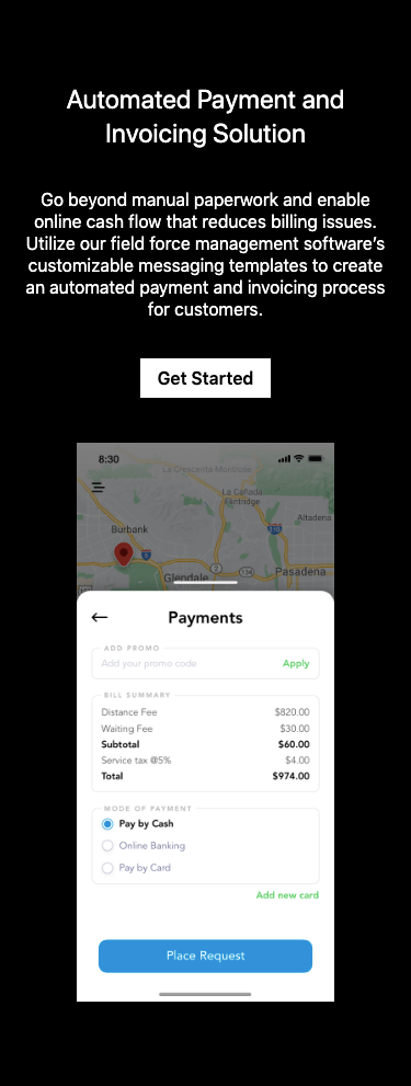 On-Demand Home Services Solutions- Create customized payment templates to process invoices for customers.