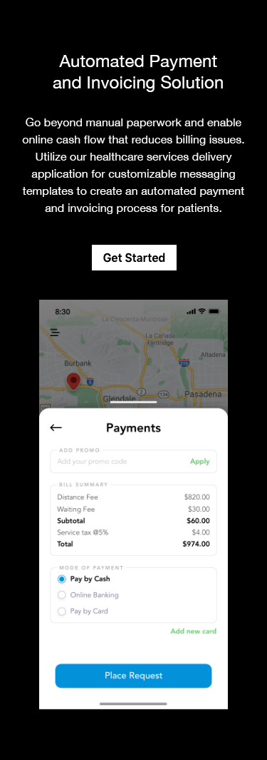 Healthcare Service Scheduling Software - Utilize our healthcare services delivery application for customizable messaging templates to create an automated payment and invoicing process for patients.