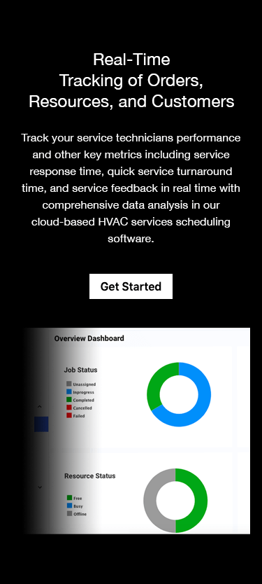 On-demand HVAC Service Scheduling App - Track key metrics like service response time, turnaround time, fuel costs to scale your HVAC business.