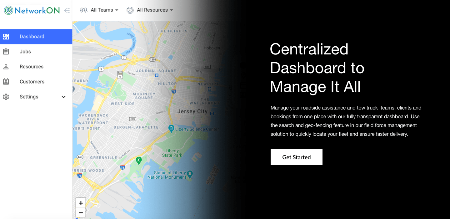 Towing Dispatch Software - Track your towing fleet and roadside assistance crew in real-time on a centralized dashboard powered with route optimization and geofencing capabilities